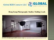 Hong Kong Photography Studios Mailing Leads