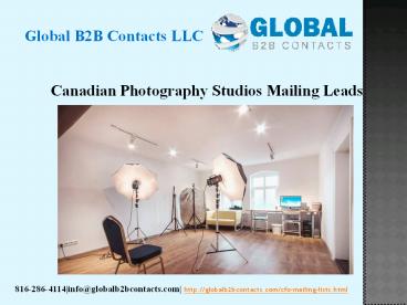 Canadian Photography Studios Mailing Leads