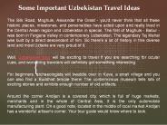 Some Important Uzbekistan Travel Ideas