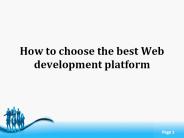How to choose the best Web development platform