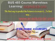 BUS 485 Course Marvelous Learning / snaptutorial.com