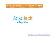 A HOME GUIDE TO:  SUMP PUMPS