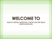 How To Install Windows 7 In Pendrive