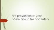 Fire prevention at your home