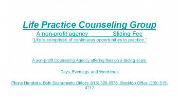 A non-profit Counseling Agency