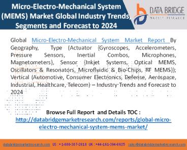Micro-Electro-Mechanical System (MEMS) Market Research Report 2017-2024