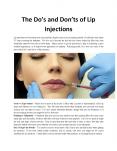 The Do’s and Don’ts of Lip Injections