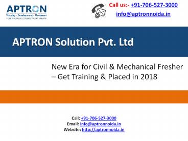 New Era for Civil & Mechanical Fresher – Get Training & Placed in 2018