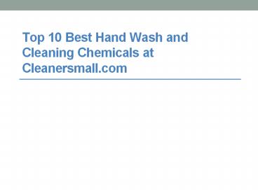 Cleaning tools and equipment