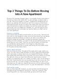 Top 3 Things To Do Before Moving Into A New Apartment PowerPoint PPT Presentation