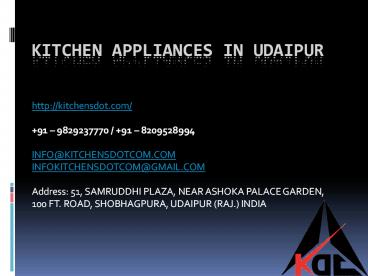 Kitchen Appliances in Udaipur