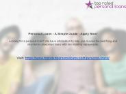 Personal Loans - A Simple Guide - Apply Now!