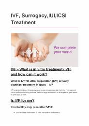 IVF, Surrogacy,IUI,ICSI Treatment