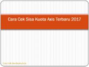 Cara Cek Sisa Kuota Axis