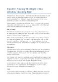 Tips For Finding The Right Office Window Cleaning Firm PowerPoint PPT Presentation