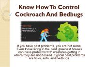 Know How To Control Cockroach And Bedbugs