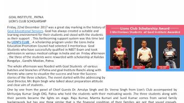 Goal Institute ranchi, Goal Institute patna