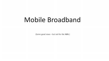 Australian Telco Stats 3 - Mobile Broadband Service
