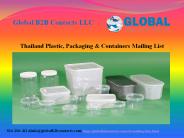 Thailand Plastic, Packaging & Containers Mailing List