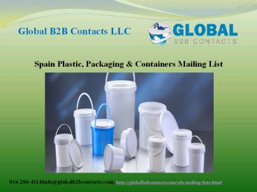 Spain Plastic, Packaging & Containers Mailing List