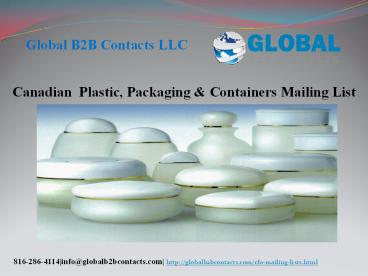 Canadian  Plastic, Packaging & Containers Mailing List