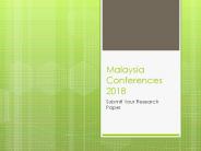 Malaysia Conference Submit Your New Innovations