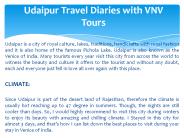 Udaipur Travel Diaries with VNV Tours