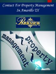 Contact For Property Management In Amarillo TX