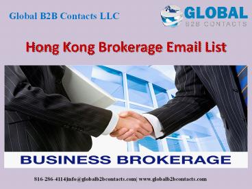 Hong Kong Brokerage Email List