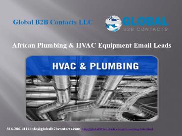 African Plumbing & HVAC Equipment Email Leads