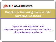 Supplier of Ramming mass in India Surabaya Indonesia