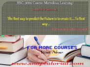 HSC 3004 Course Marvelous Learning/ snaptutorial.com