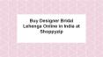 Buy Designer Bridal Lehenga Online in India at Shoppyzip