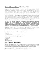 SAP C4C Training Material PPT