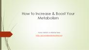 How to Increase & Boost Your Metabolism