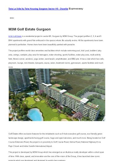 M3M Golf Estate resale