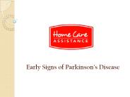 Early Signs of Parkinson's Disease