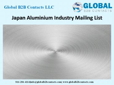 Japan  Aluminium Industry Mailing List