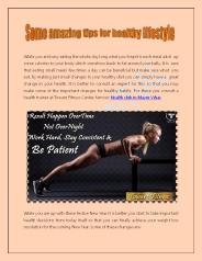 Some amazing tips for healthy lifestyle