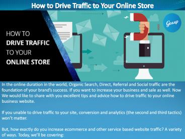 How to Drive Traffic to Your Online Store