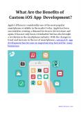 What Are the Benefits of Custom iOS App Development?