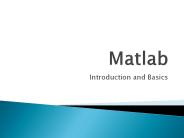Introduction and Basics of MATLAB