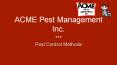 Pest Control Methods - ACME Pest Control Jonesboro, AR PowerPoint PPT Presentation