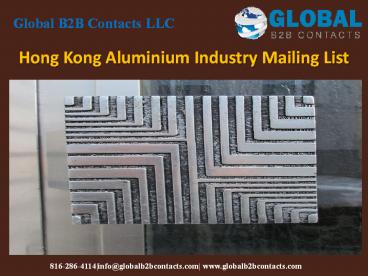 Hong Kong Aluminium Industry Mailing List