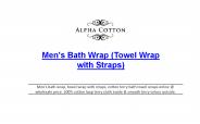Mens bath wrap (towel wrap with straps)