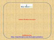 Online Product Reviews