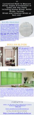 Customized Made to Measure Blinds Supply & Installation in Dubai and Abu Dhabi including Roman Blinds ,Roller Blinds, Vertical Blinds and Venetian Blinds at best cost