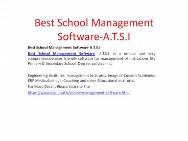 Best School Management Software-A.T.S.I