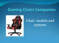 Gaming Chairs Companies PowerPoint PPT Presentation