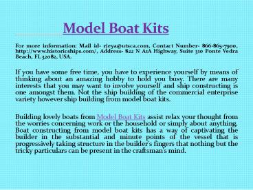 Model Boat Kits